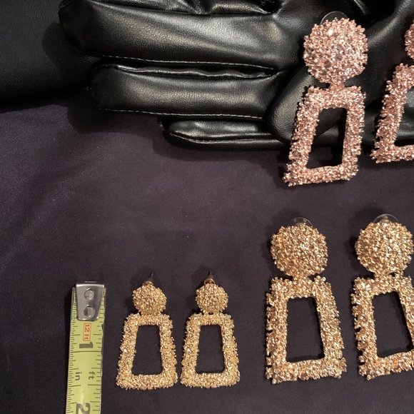 Designer Styled Hammered Shimmer Earrings - Picture 14 of 15